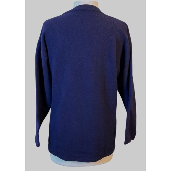 Country Rose Long Sleeve Lambswool Embroidered Fall Leaves Vintage Sweater Large - Picture 4 of 8